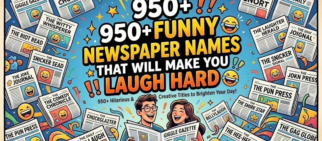 950+Funny Newspaper Names That Will Make You Laugh Hard