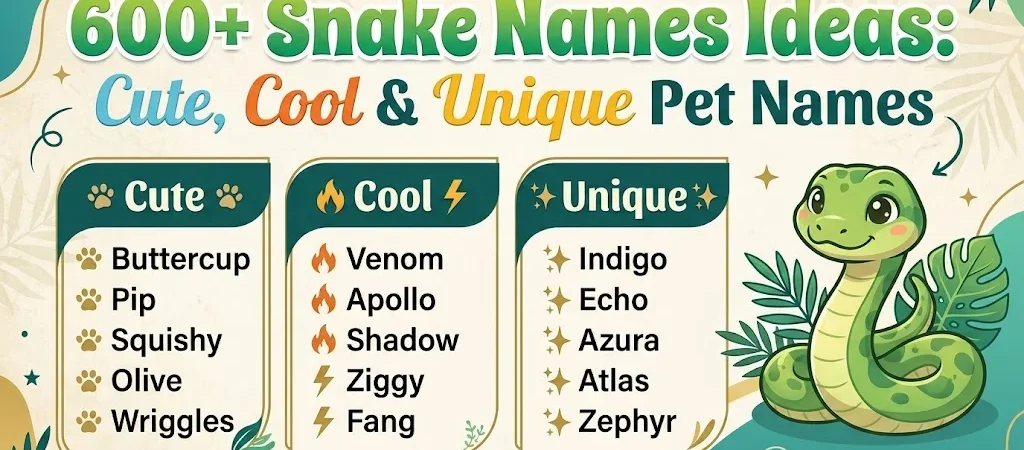 600+Snake Names Ideas: Cute, Cool & Unique Pet Names