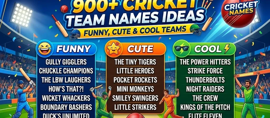 900+Cricket Team Names Ideas for Funny, Cute & Cool Teams 