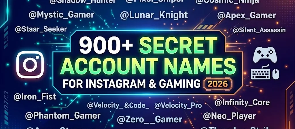 900+Secret Account Names for Instagram & Gaming (2026)