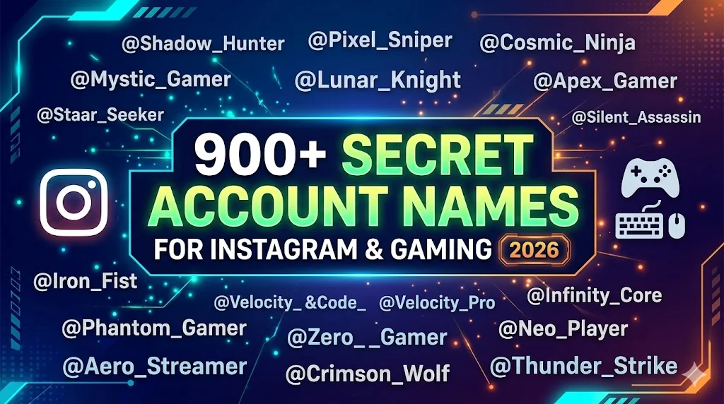 900+Secret Account Names for Instagram & Gaming (2026)