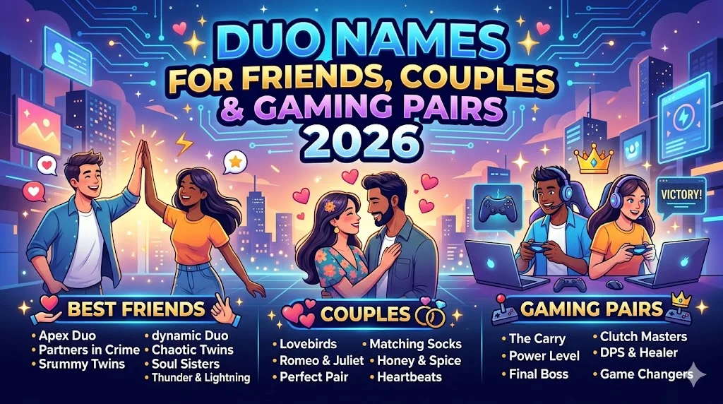 Duo Names for Friends, Couples & Gaming Pairs 2026