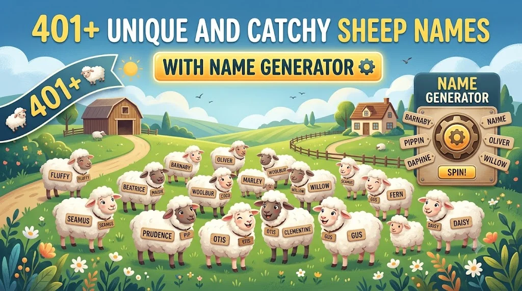 401+ Unique and Catchy Sheep Names With Name Generator