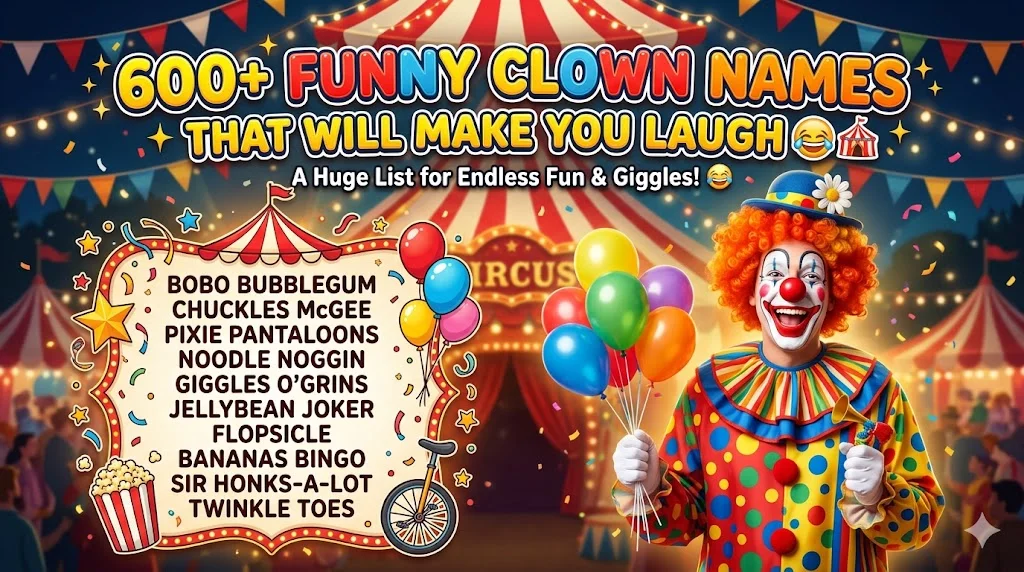 600+Funny Clown Names That Will Make You Laugh 😂🎪