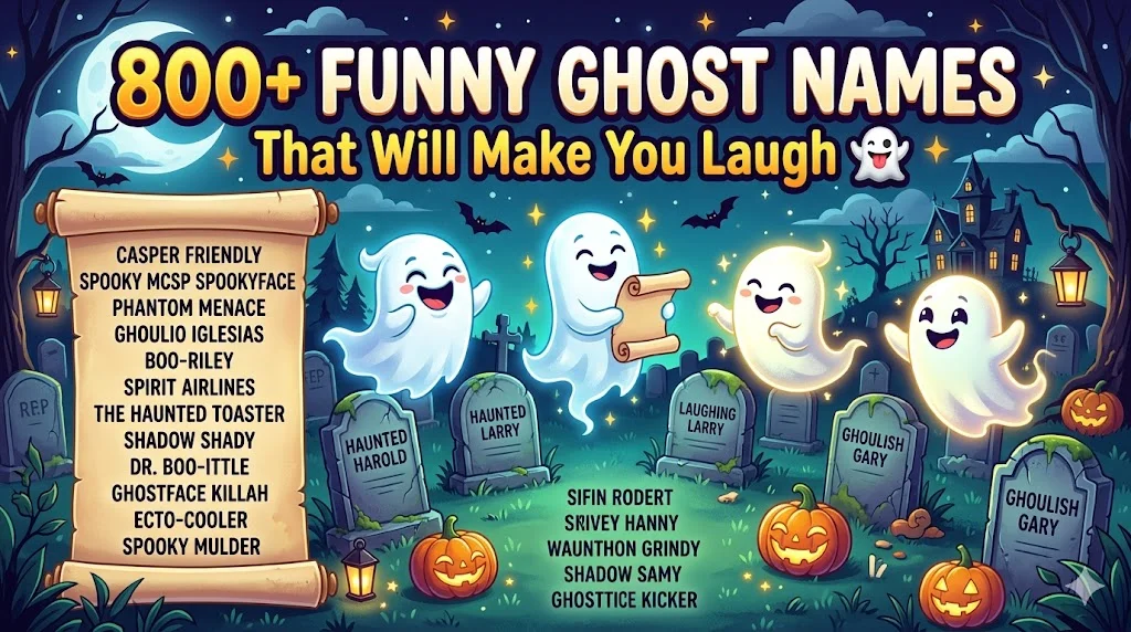 800+Funny Ghost Names That Will Make You Laugh 👻