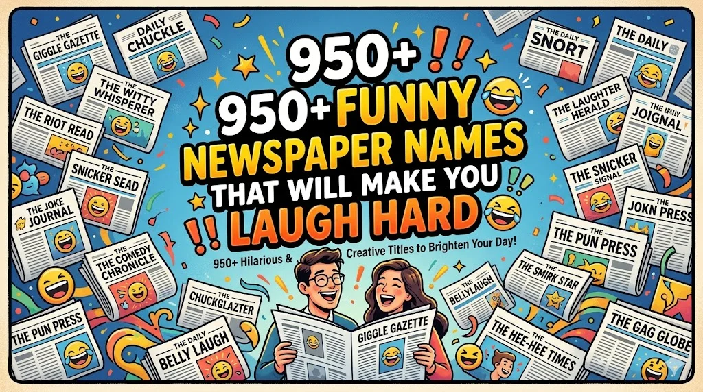 950+Funny Newspaper Names That Will Make You Laugh Hard