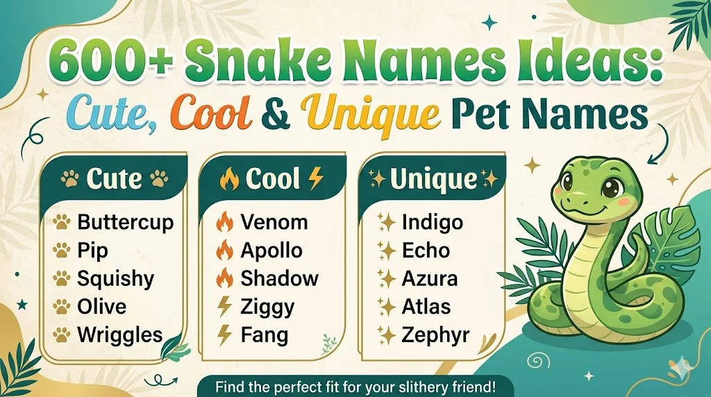 600+Snake Names Ideas: Cute, Cool & Unique Pet Names