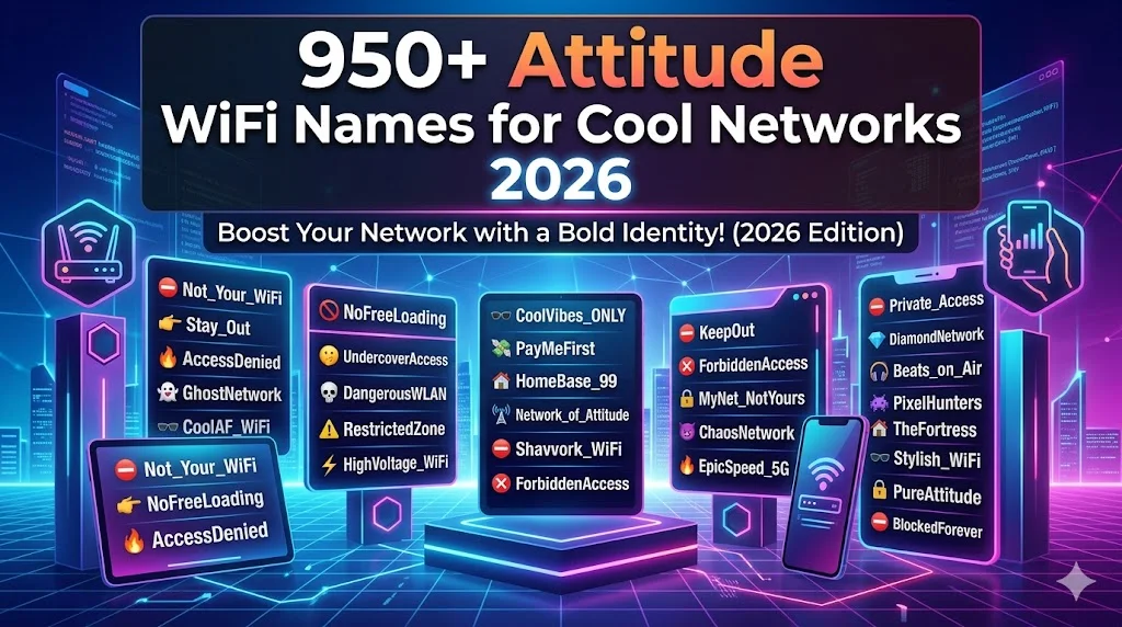 😂 Funny WiFi Names with Attitude Twist