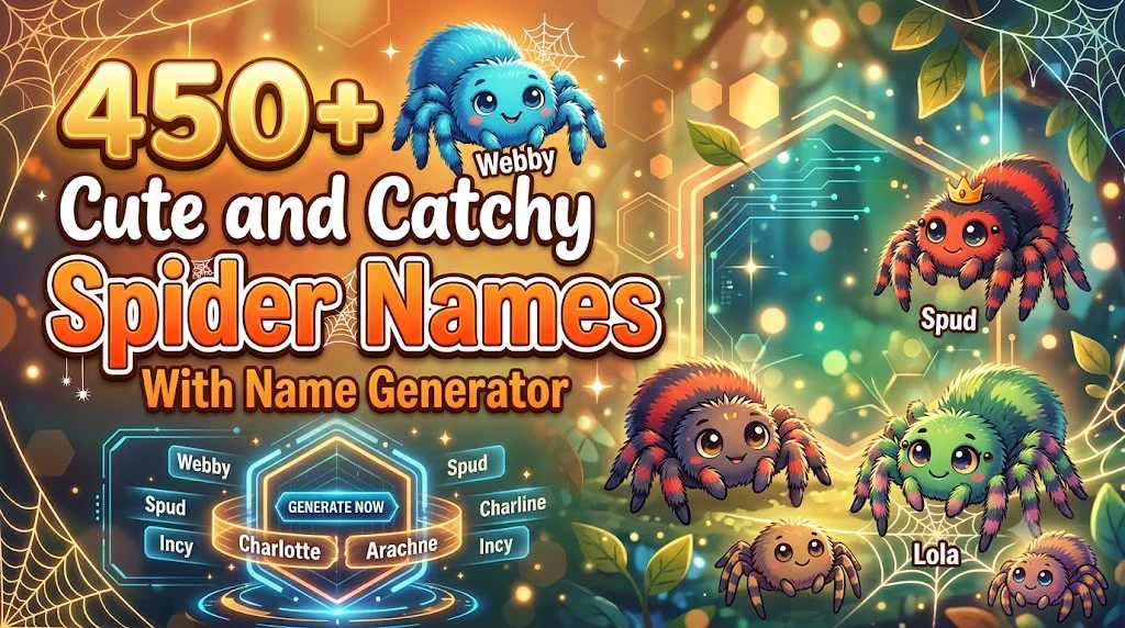 450+ Cute and Catchy Spider Names With Name Generator