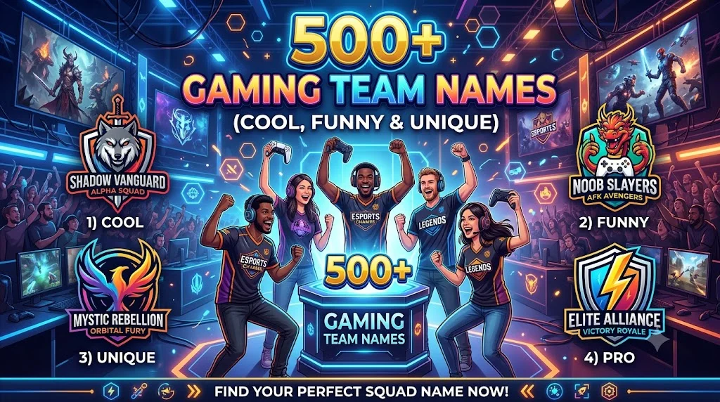 500+ Gaming Team Names (Cool, Funny & Unique) 