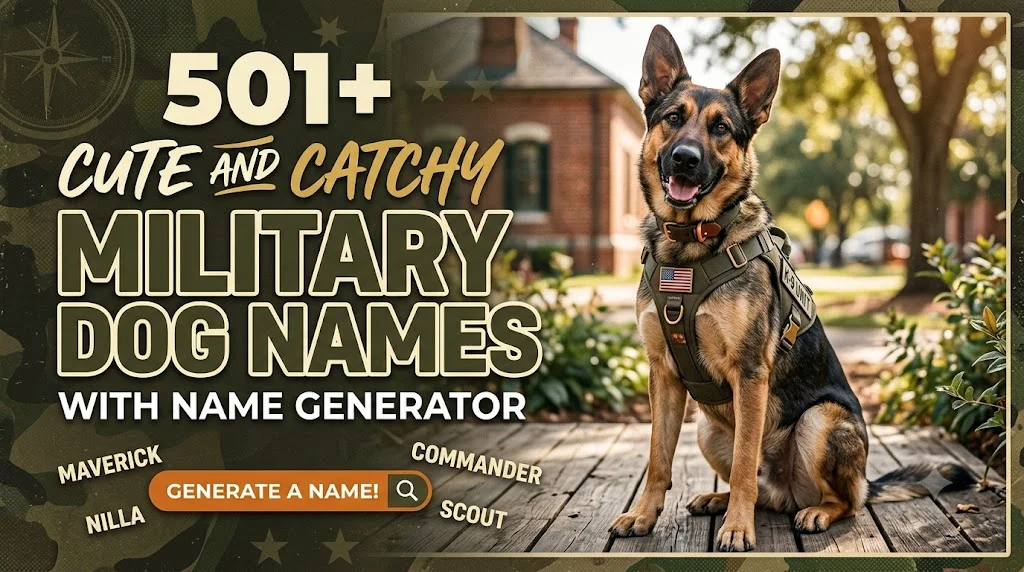 501+ Cute and Catchy Military Dog Names With Name Generator