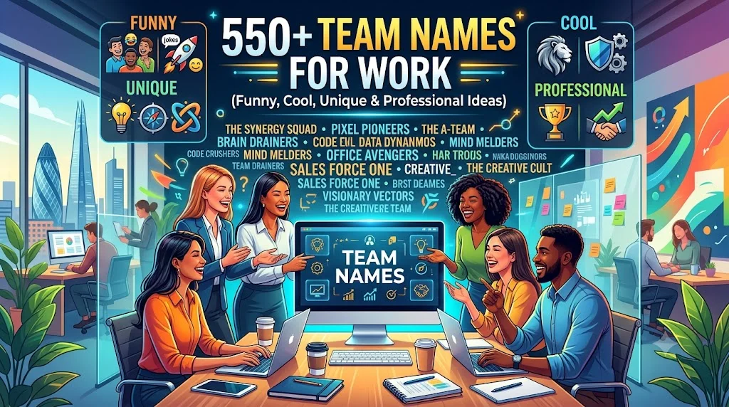 550+ Team Names for Work (Funny, Cool, Unique & Professional Ideas)