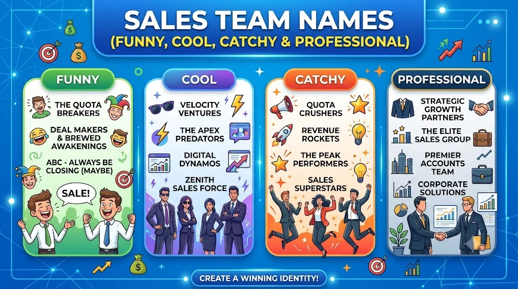 Best Sales Team Names for Work