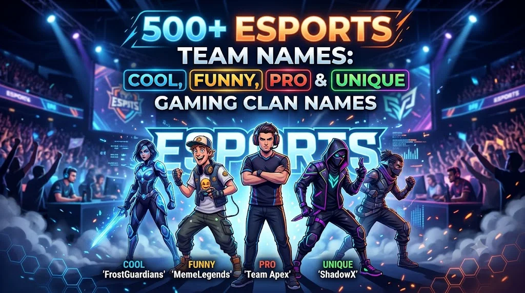 500+ Esports Team Names: Cool, Funny, Pro & Unique Gaming Clan Names 