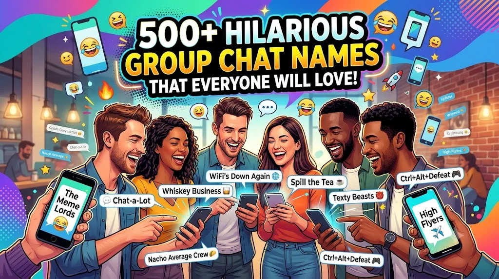 Funny Group Chat Names for Friends (Unique & Hilarious)